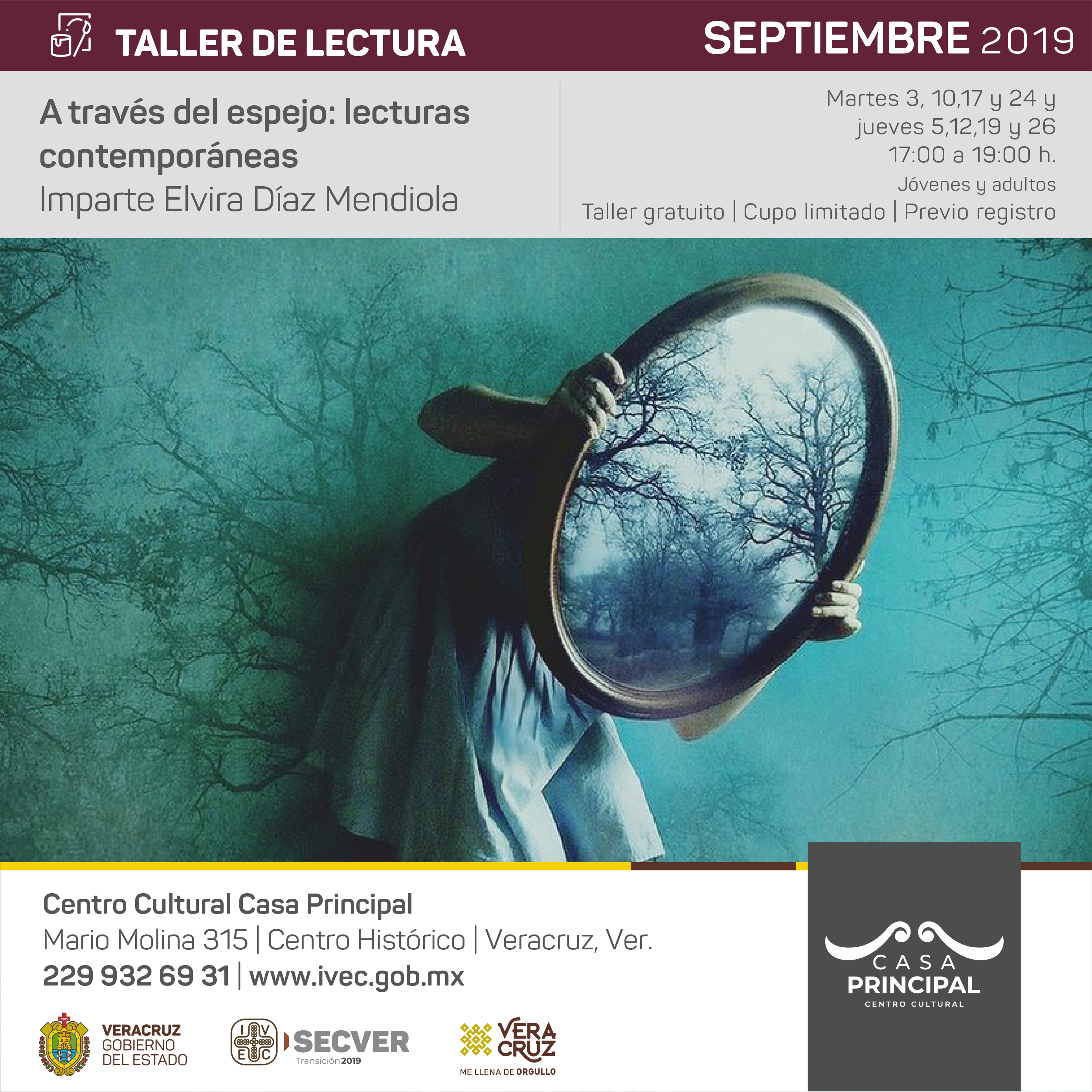 Invita IVEC a taller de lectura en Casa Principal