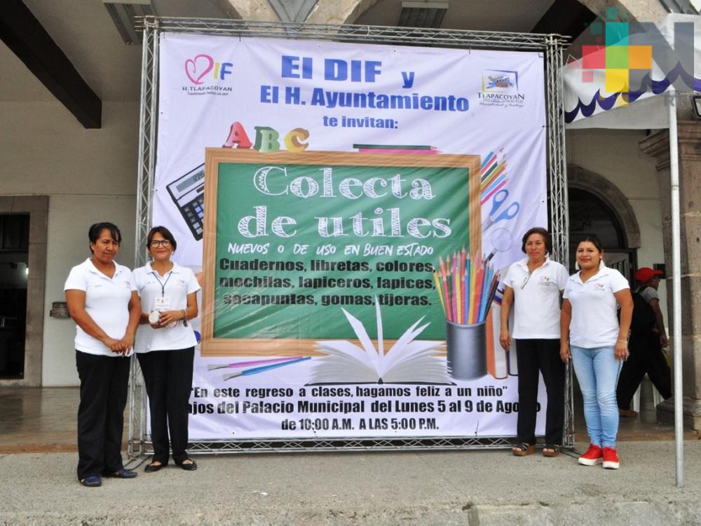 DIF de Tlapacoyan inicia colecta de útiles para niños de escasos recursos