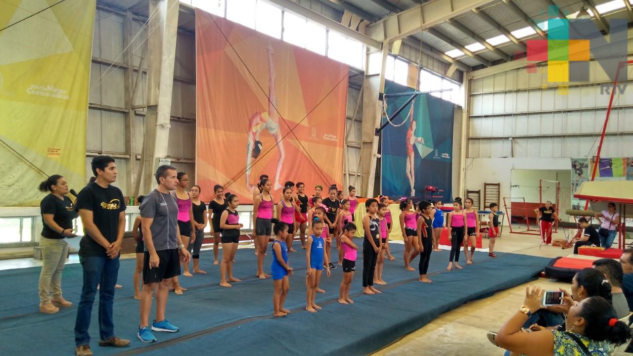 Realizan exhibición de gimnasia artística en Centro de Alto Rendimiento de Coatzacoalcos
