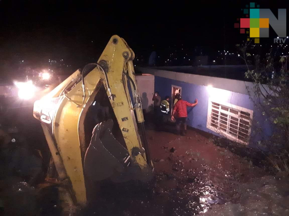 Barrancada afectó dos colonias en Acultzingo