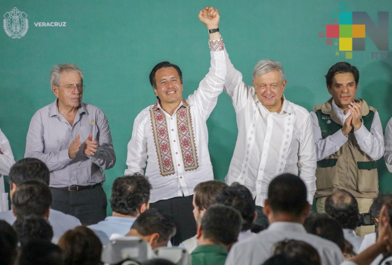 Agradece Gobernador Cuitláhuac García todo el apoyo del Presidente a Veracruz