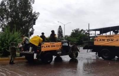 Aplican Plan DN-III-E en Culiacán, Sinaloa, por lluvias