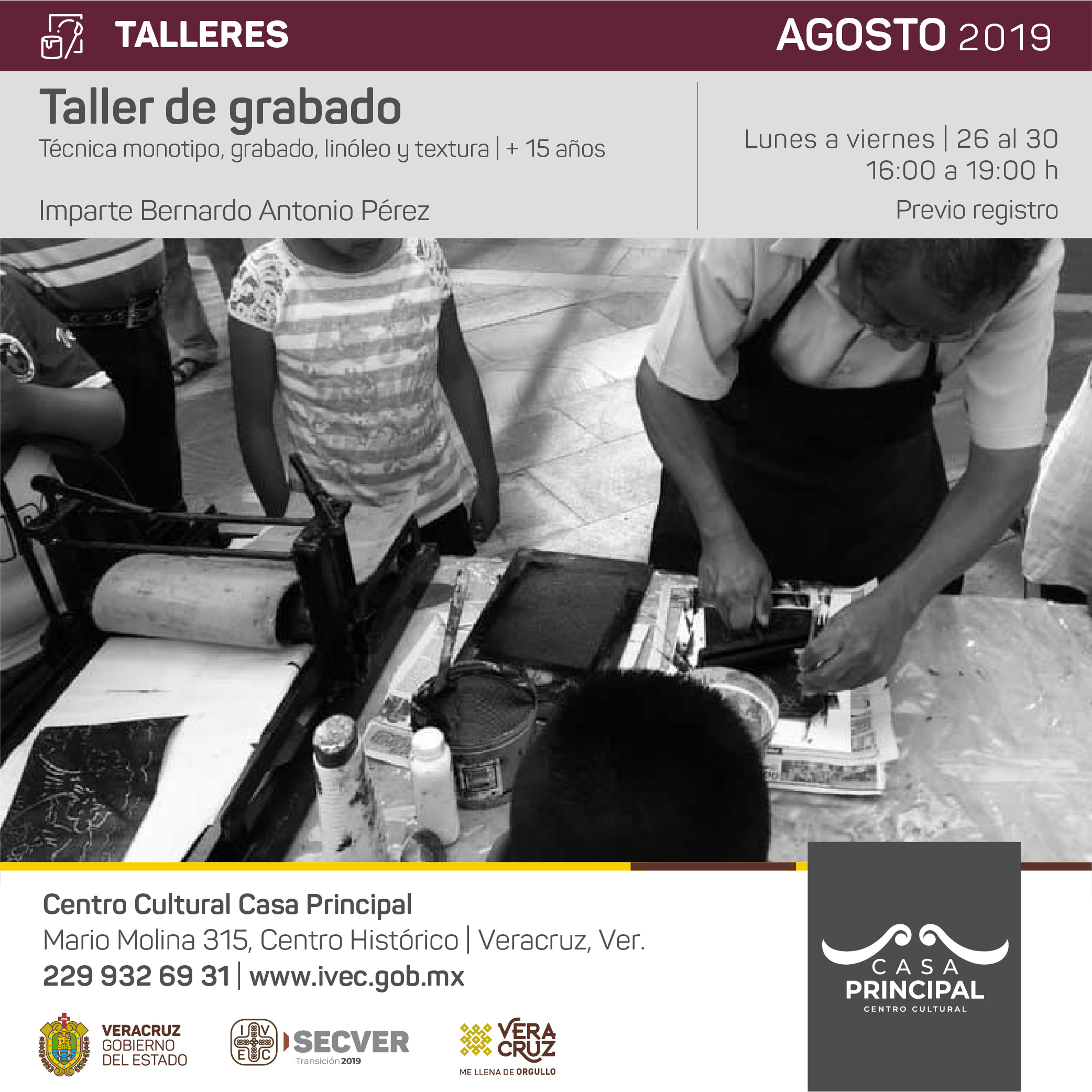 Taller de grabado en Casa Principal