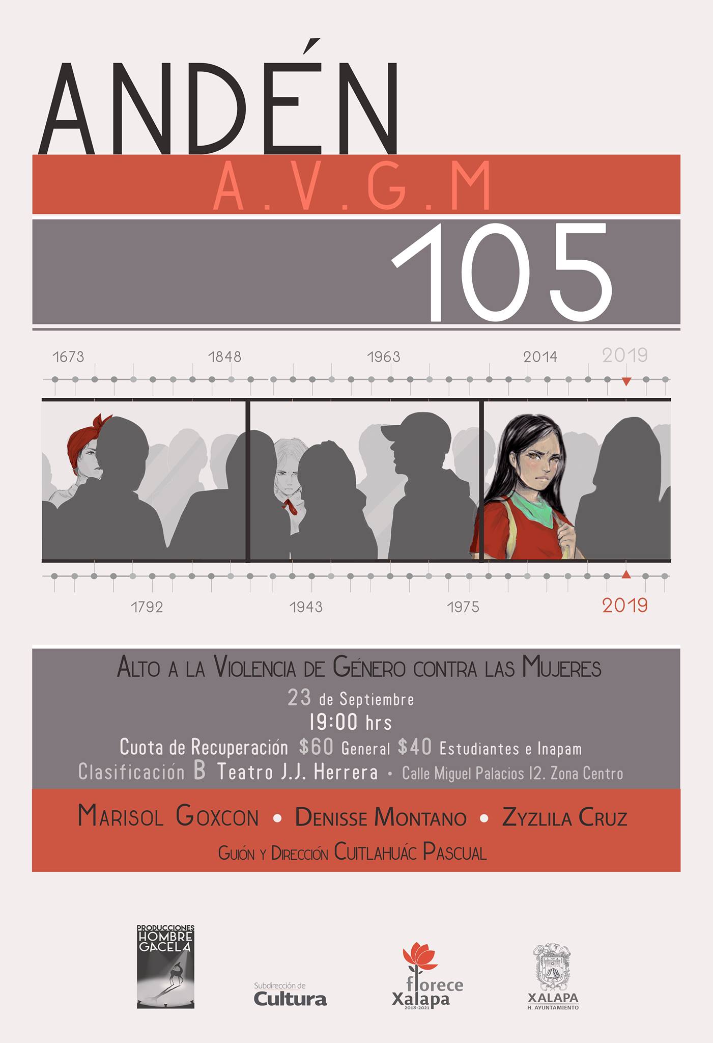 Obra «Andén 105» se presenta en el teatro J.J. Herrera en Xalapa