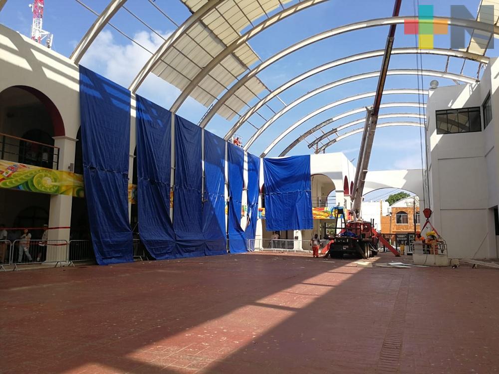 Ayuntamiento de Coatzacoalcos inició trabajos de rehabilitación del domo del anexo del palacio municipal