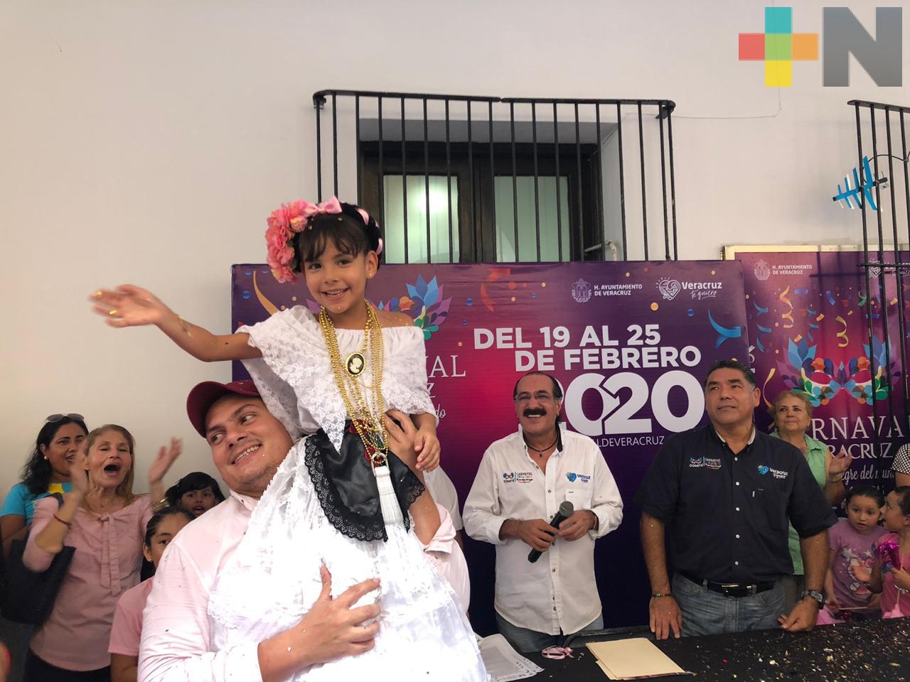 Se registra la primera aspirante a integrar Corte Infantil del Carnaval de Veracruz 2020