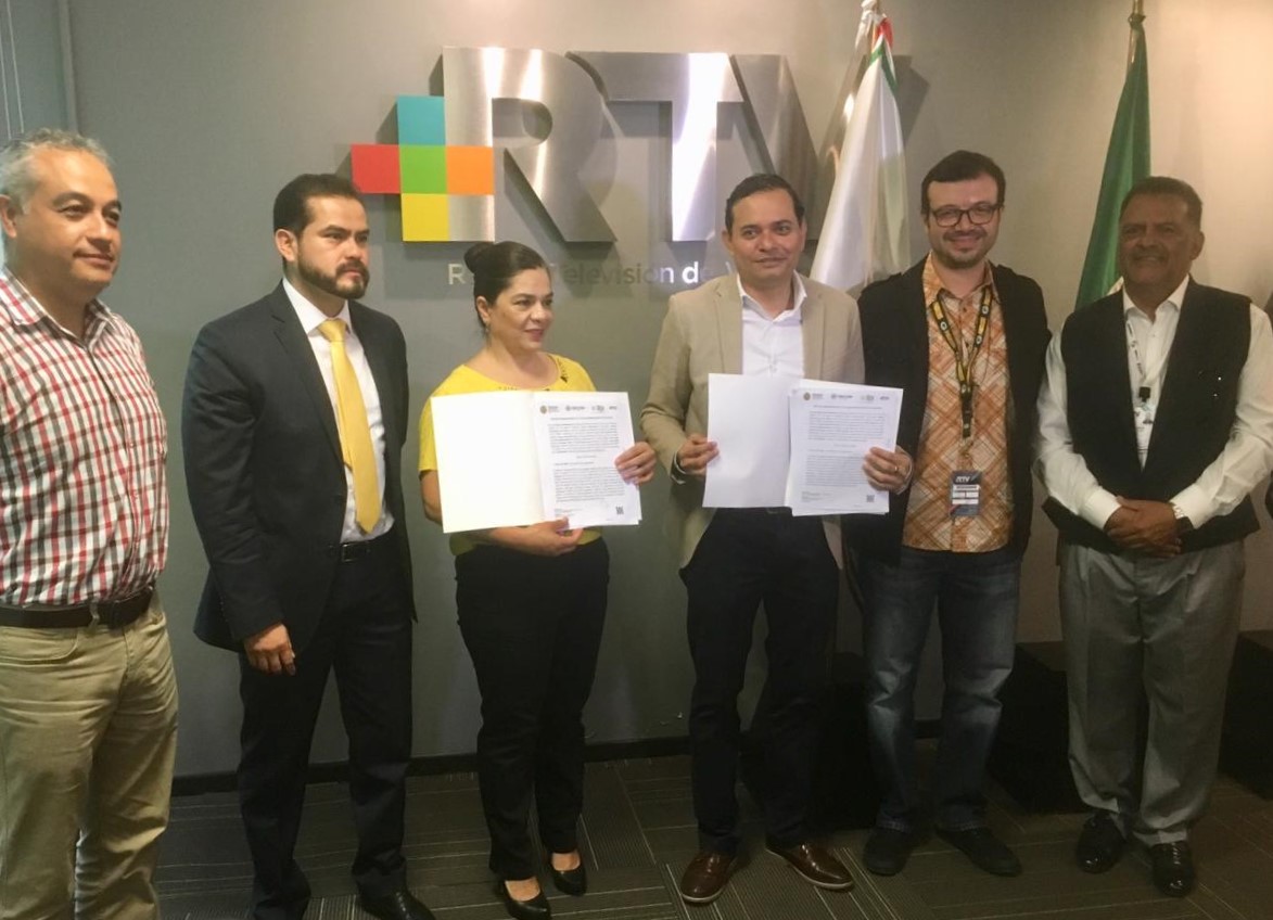 Firman convenio el IVEC y RTV, para impulsar la difusión de material artístico y cultural