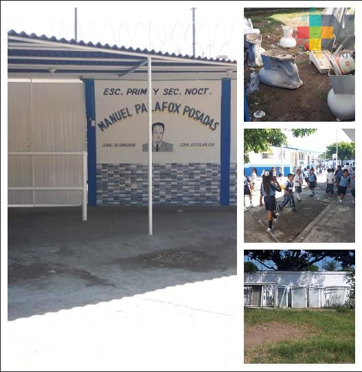 Pasada administración deja trabajos inconclusos en tres escuelas que ocupan mismo plantel