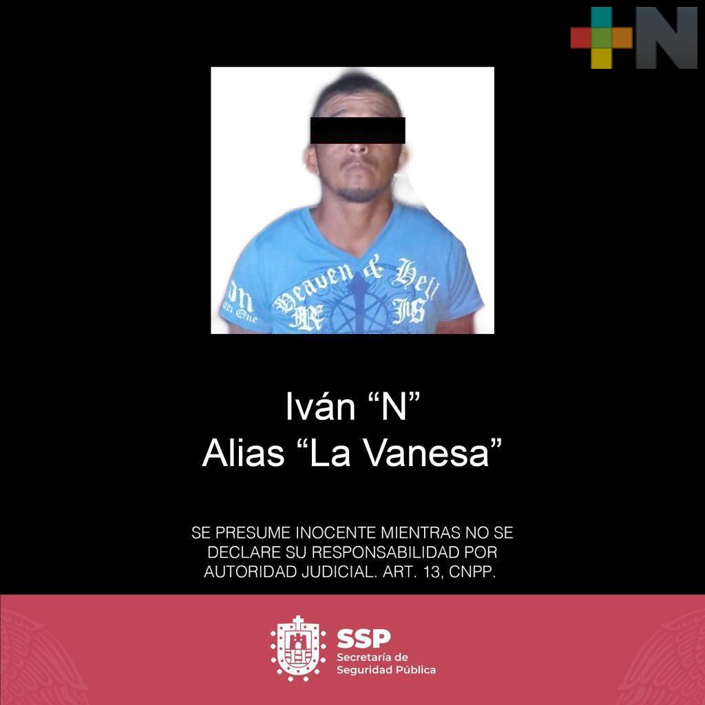 Detiene SSP a Iván “N” por presunto delito contra la salud, en Coatzacoalcos