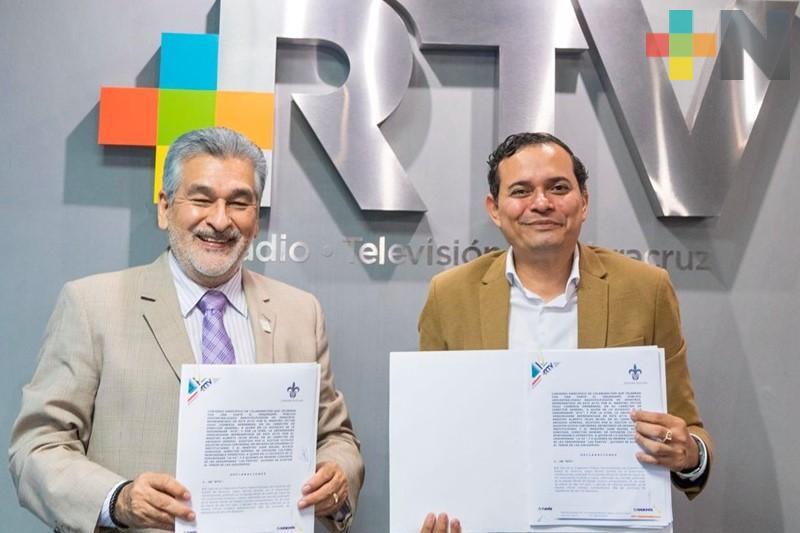 Con el objetivo de promocionar actividades culturales y artísticas, firman convenio RTV y la Universidad Veracruzana