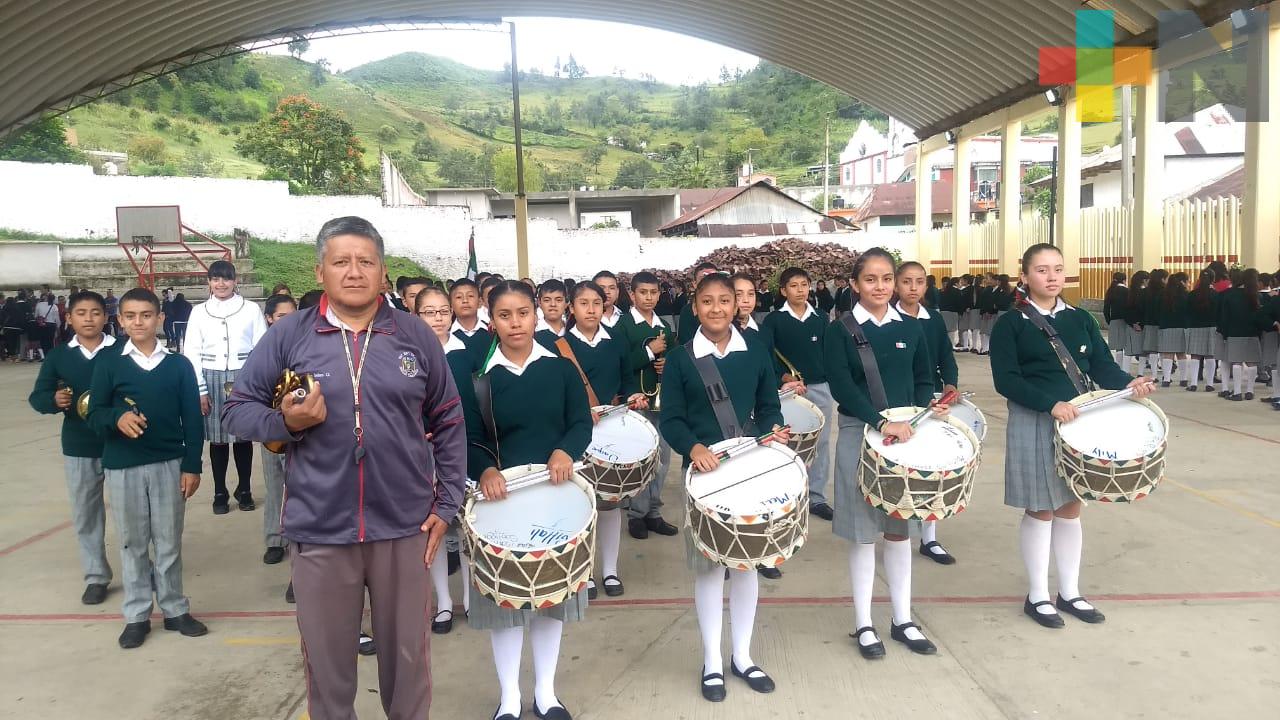 Escuelas de Zacualpan conmemoran Gesta Heroica de Chapultepec