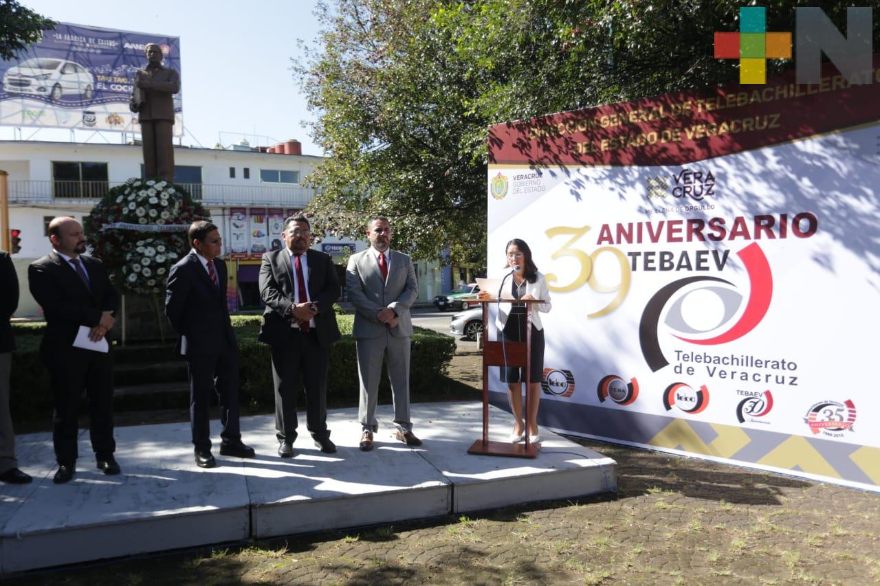 Conmemoran 39 aniversario de la creación del Telebachillerato de Veracruz