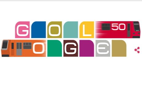 Metro de la Ciudad de México celebra 50 años con colorido doodle