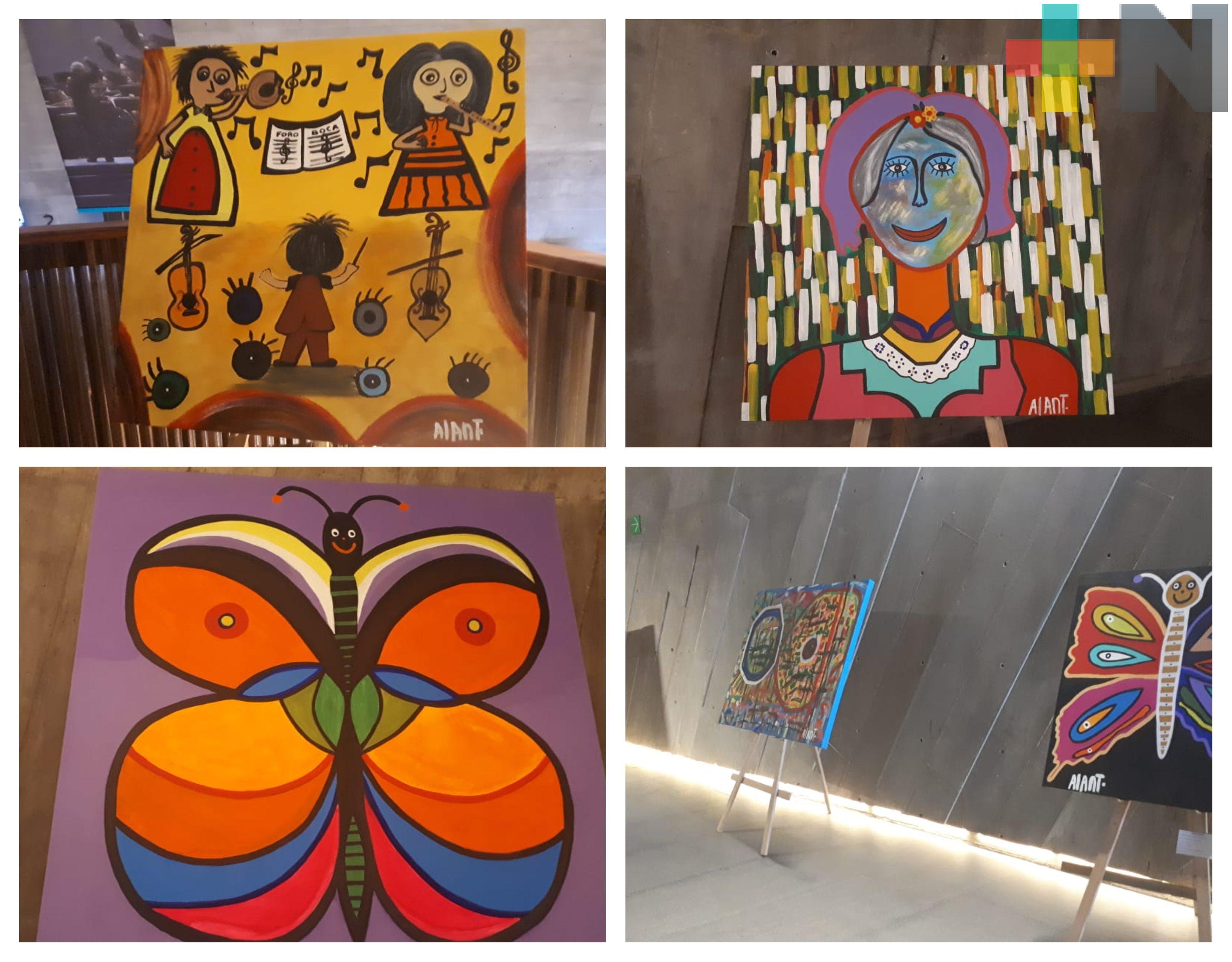 Artista plástico Alan Téllez expone sus obras en el Foro Boca