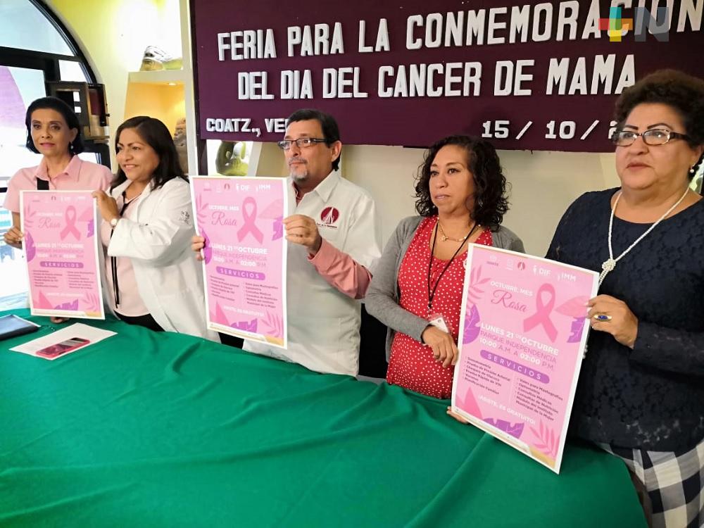Realizarán feria en el mes rosa de la lucha contra el cáncer de mama en Coatzacoalcos