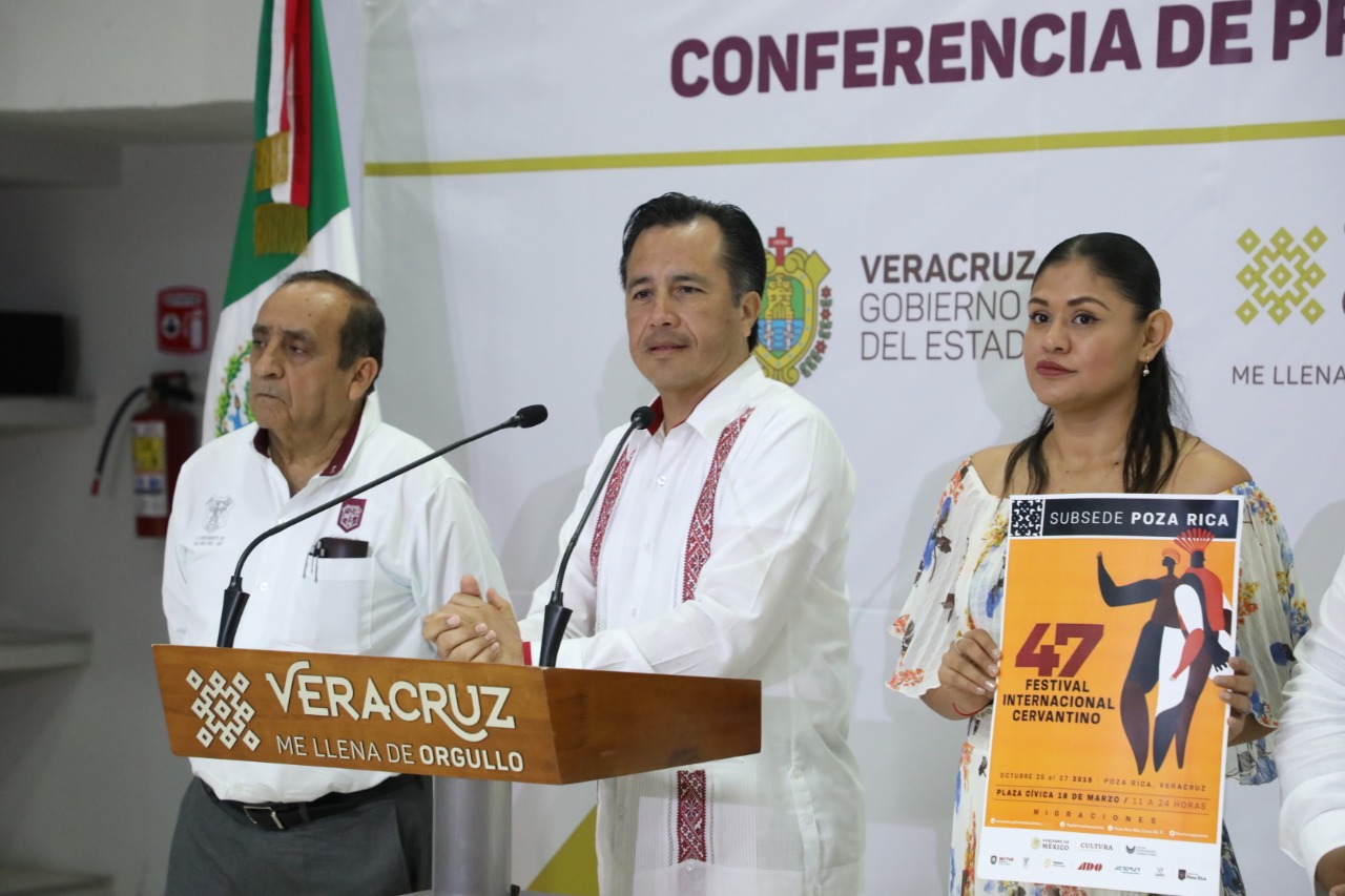 Inauguró el gobernador Cuitláhuac García, el Festival Internacional Cervantino, en Poza Rica