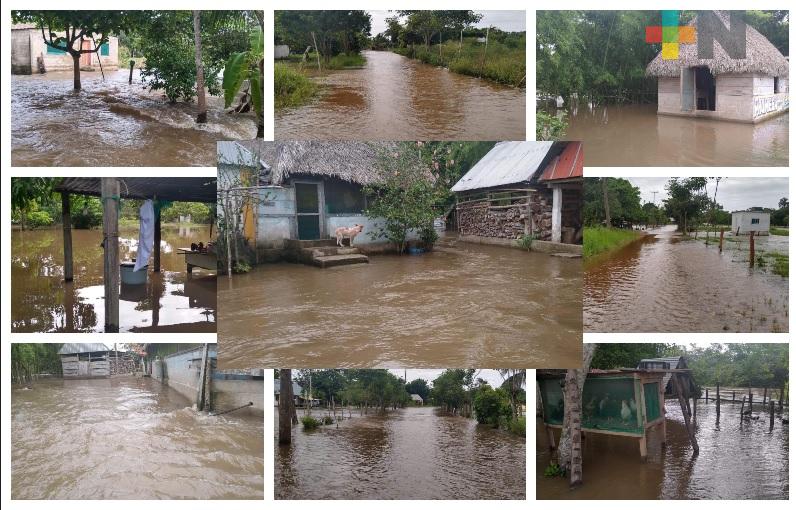 Localidad de Hidalgotitlán, reporta primeras inundaciones tras lluvias
