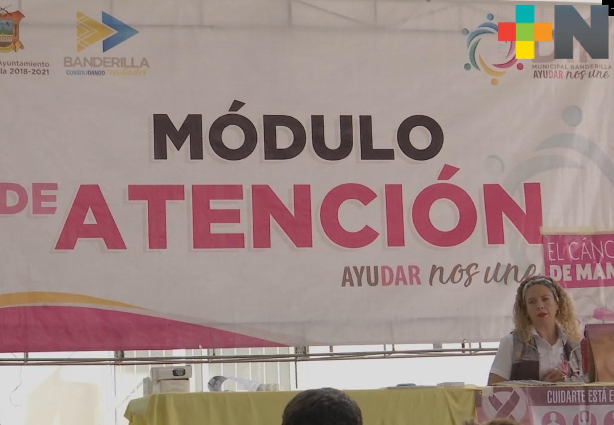 En Banderilla instalan módulo de salud como parte de la campaña Octubre Rosa