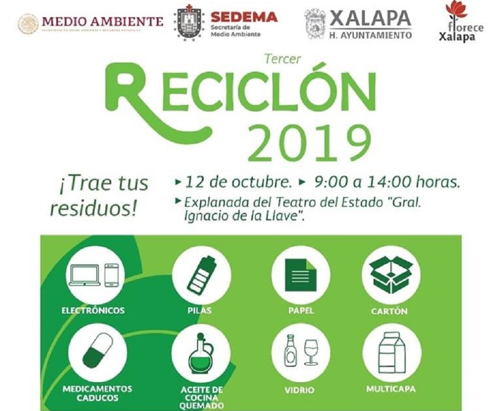 Ayuntamiento de Xalapa realizará tercer Reciclón