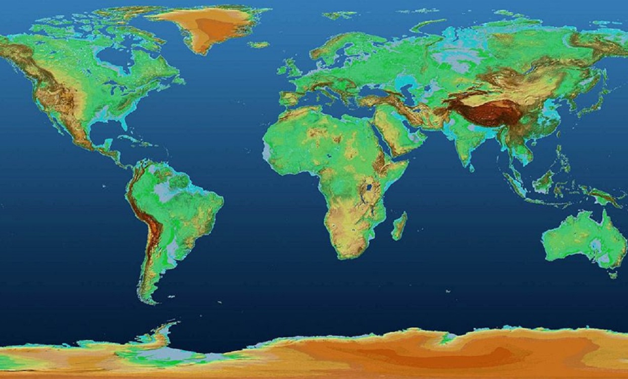 Regalo para las futuras generaciones mapa 3D actual de la Tierra