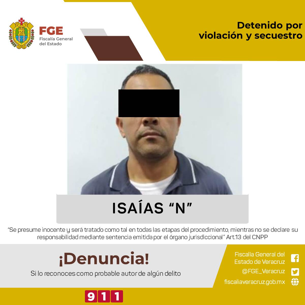 Logran detención de violador y secuestrador en Veracruz, le esperaría una pena de más de 30 años