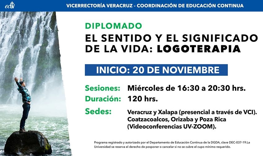Educación Continua región Veracruz realizará diplomado “El sentido y el significado de la vida: logoterapia”