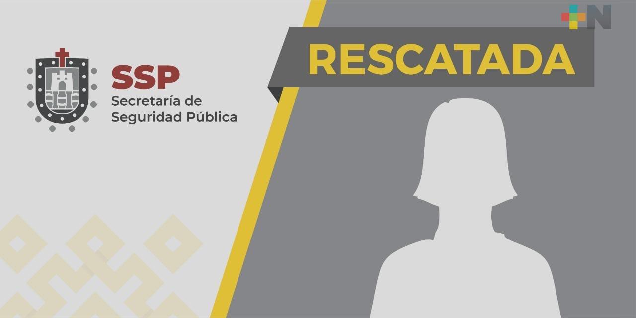 Rescatan SSP y Policía Municipal a mujer privada de su libertad, en Sayula