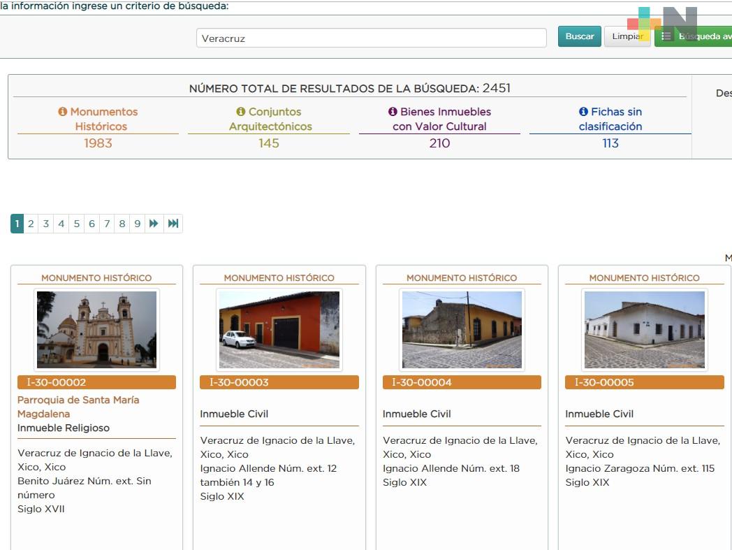 Lanza INAH plataforma web para consultar Catálogo Nacional de Monumentos Históricos Inmuebles