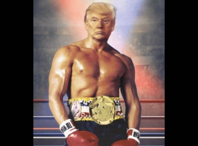 Trump postea fotomontaje de “Rocky Balboa”