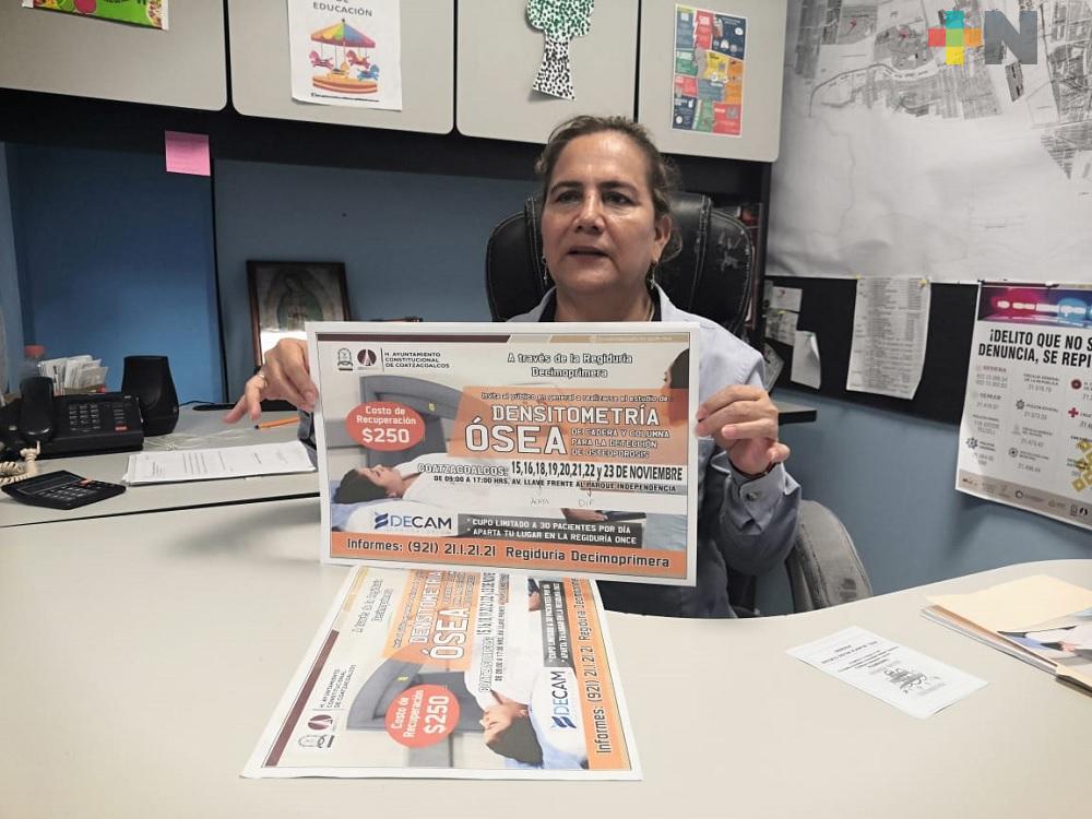 Realizarán jornada de densitometrías ósea a bajo costo en Coatzacoalcos