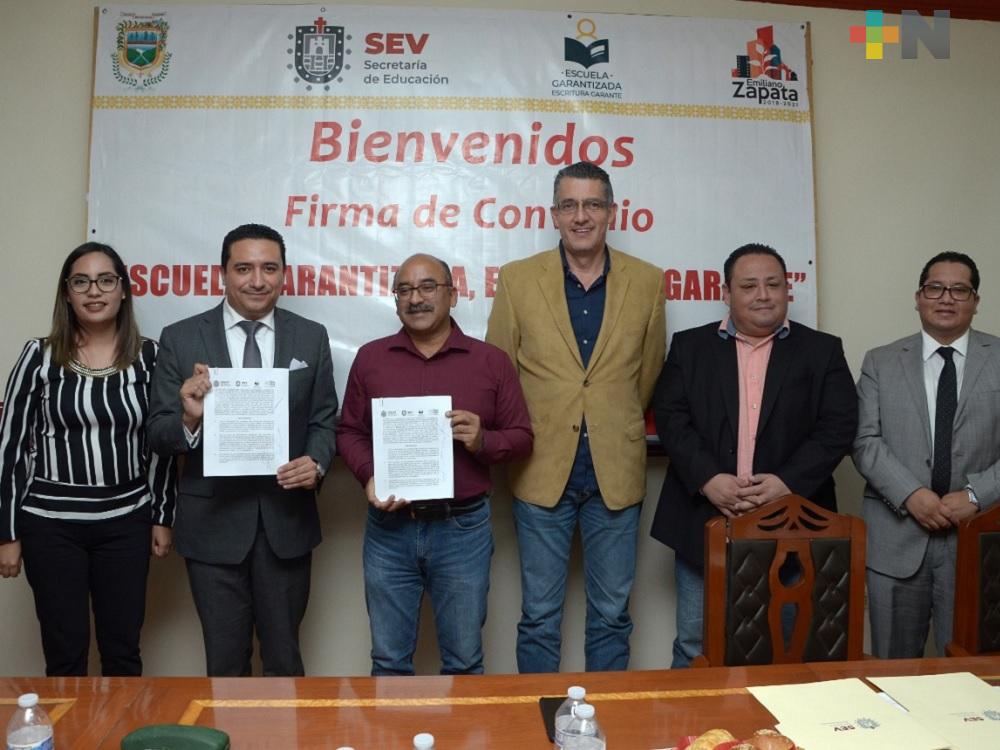 Regularizarán SEV y Emiliano Zapata 60 predios escolares