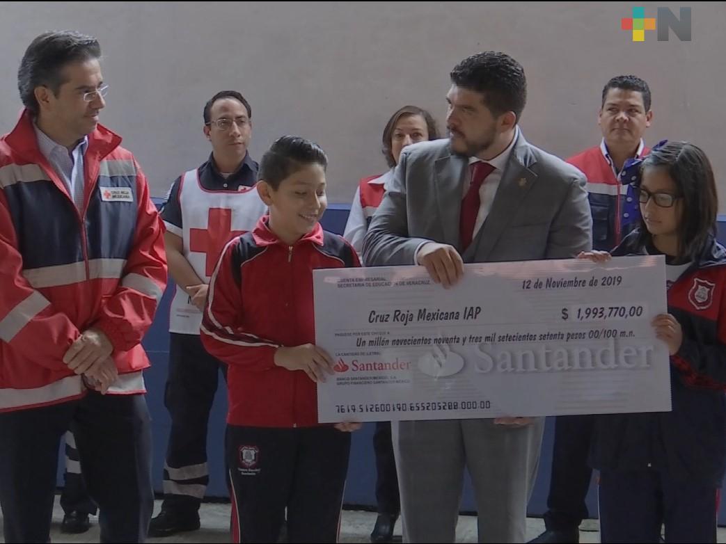 SEV entrega recaudación escolar 2019 a Cruz Roja Mexicana