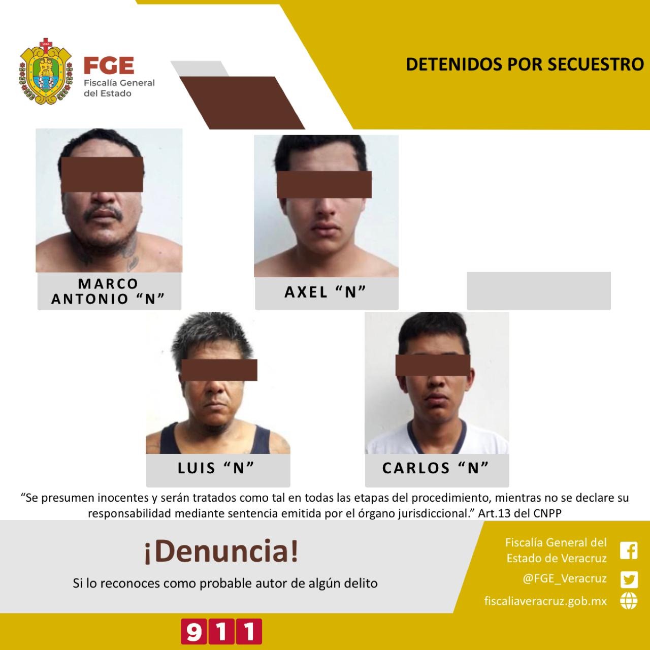 UECS detiene a cuatro presuntos secuestradores