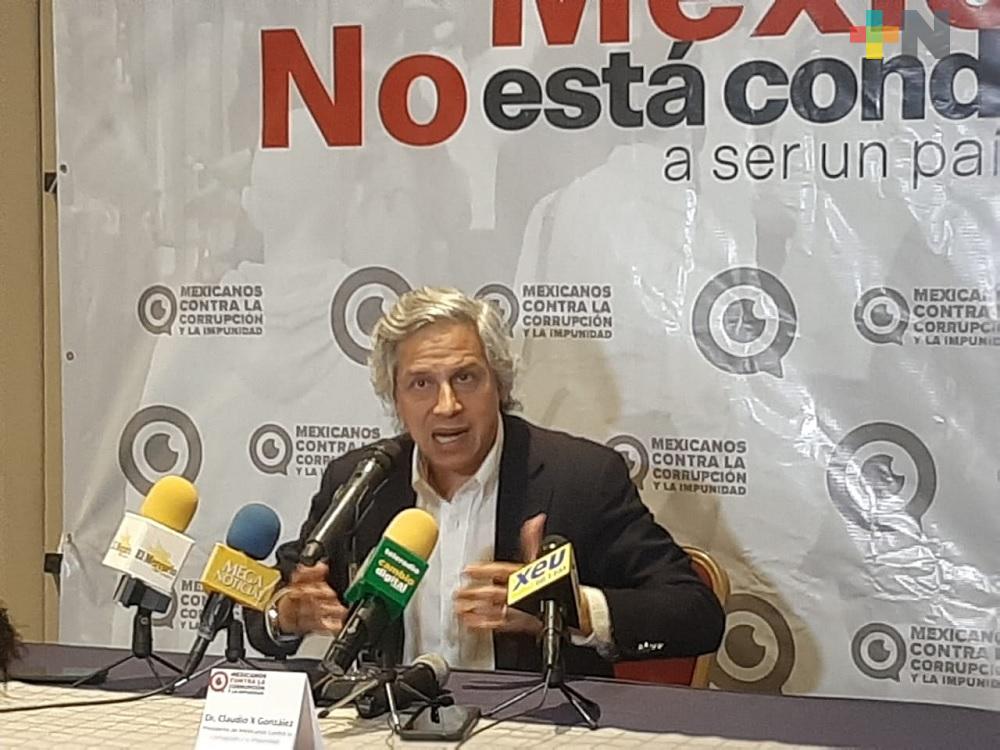 Mexicanos contra la Corrupción y la Impunidad reconoce los esfuerzos del gobierno federal