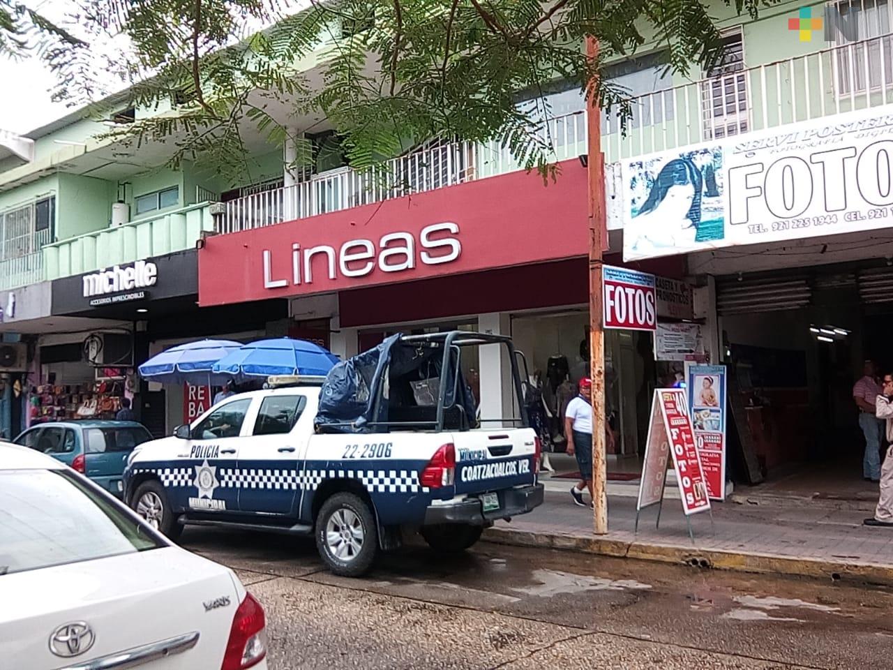 Atiende SSP llamada de extorsión realizada a tienda de ropa, en Coatzacoalcos