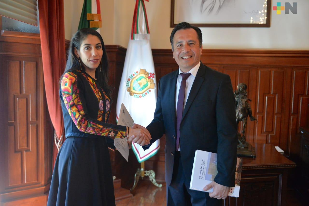 Entrega FGE Informe Anual de Actividades al gobernador Cuitláhuac García