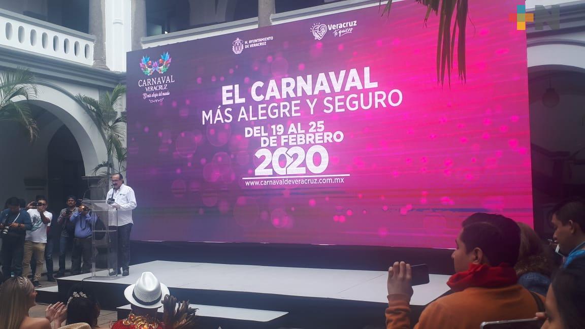 Presentan elenco artístico para el Carnaval de Veracruz 2020