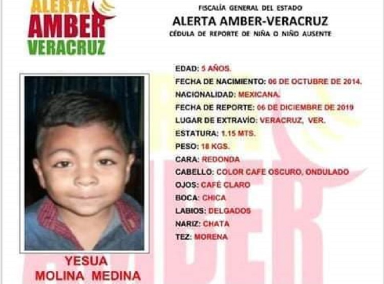 Emiten Alerta Amber por desaparición de menor en Veracruz puerto