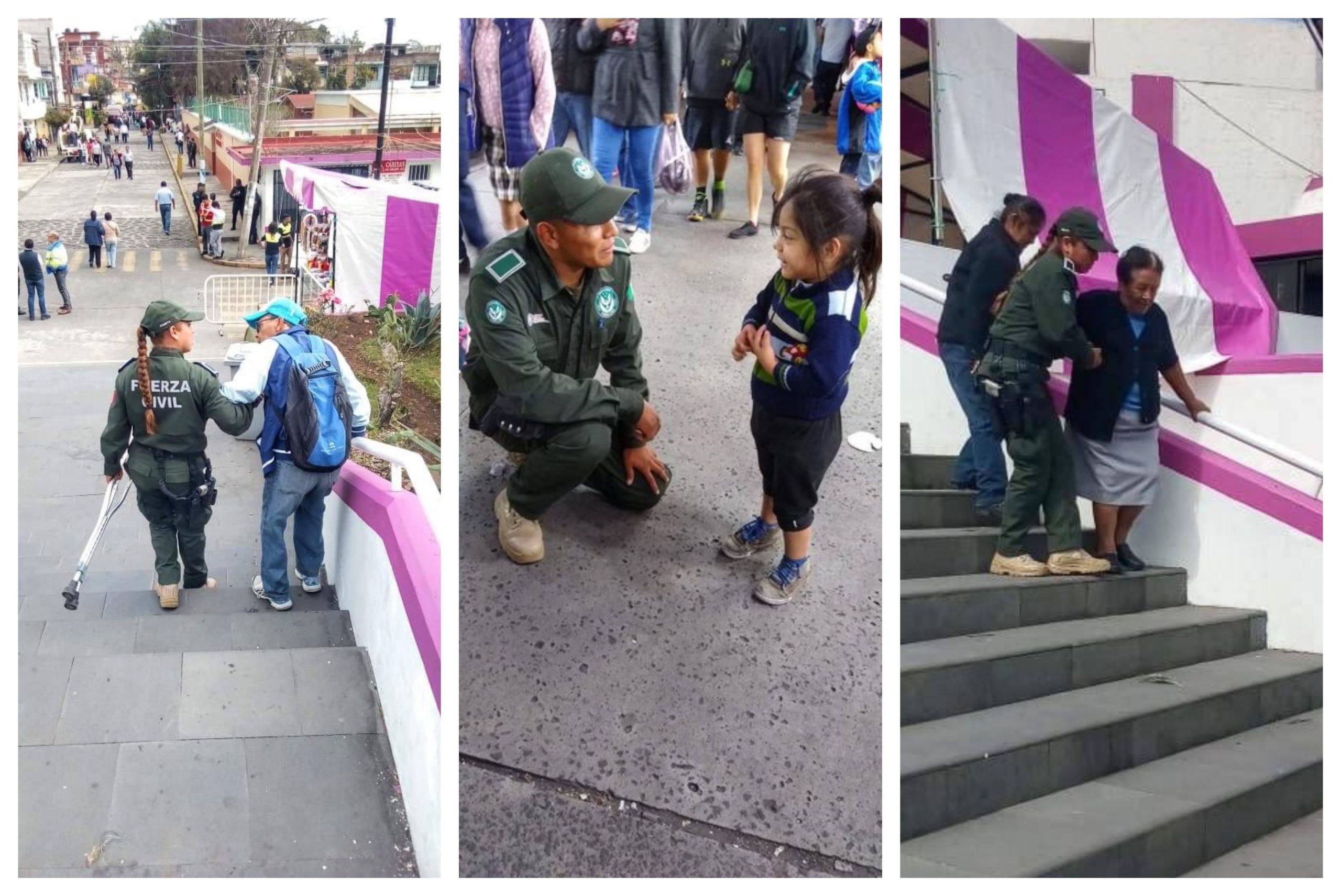 Resguarda Fuerza Civil a feligreses en la Basílica Menor de El Dique, en Xalapa