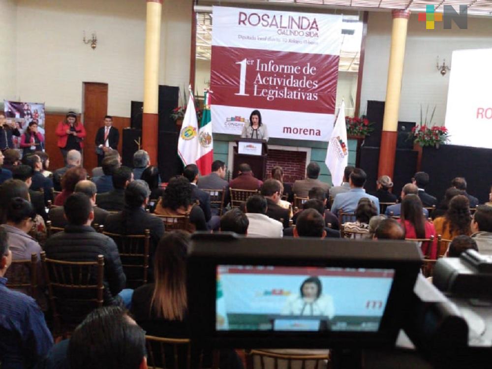 Rinde primer informe de labores diputada Rosalinda Galindo Silva