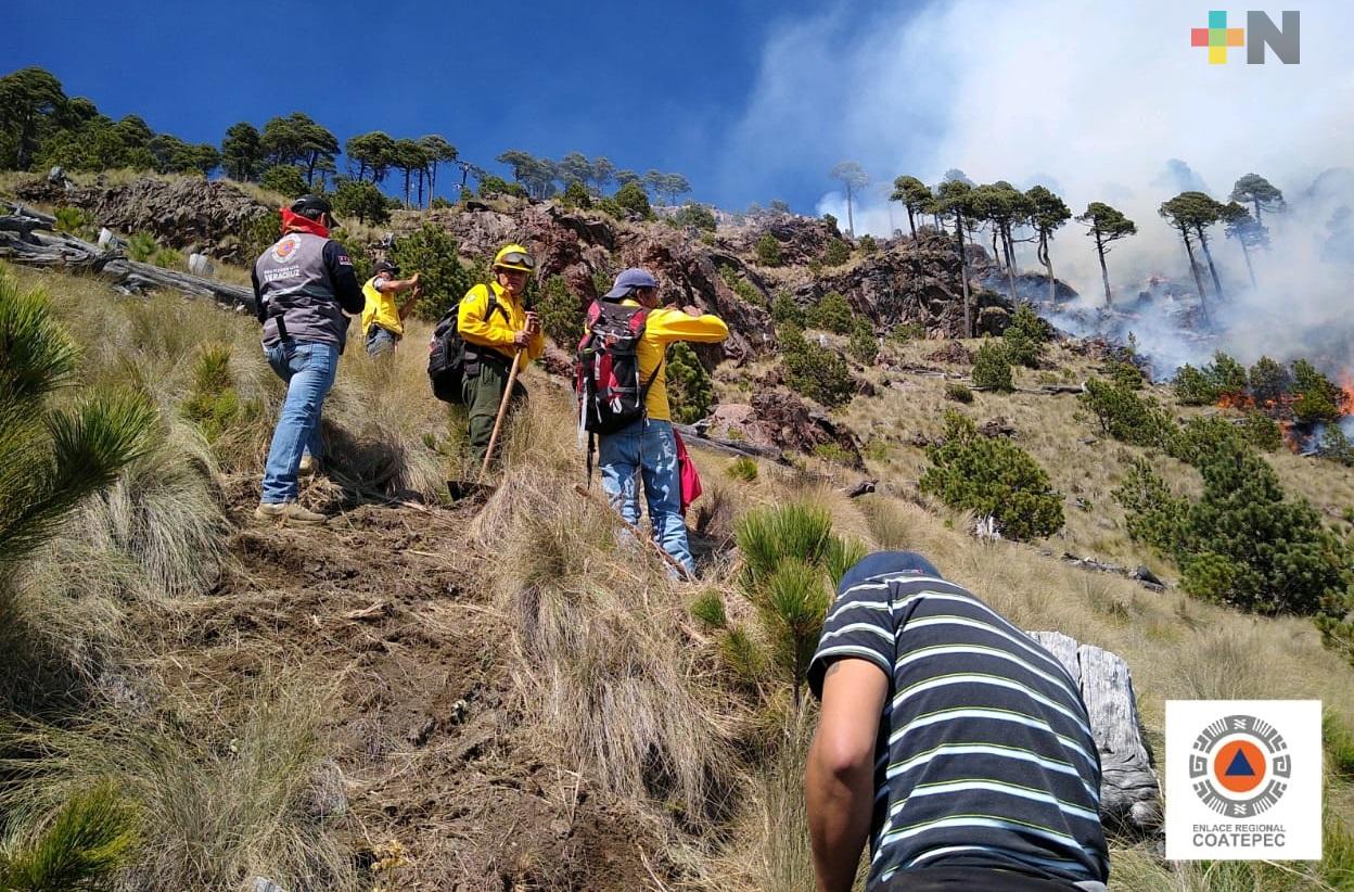 Equipo Estatal de Manejo de Incidentes atiende incendio en el Parque Nacional del Cofre de Perote