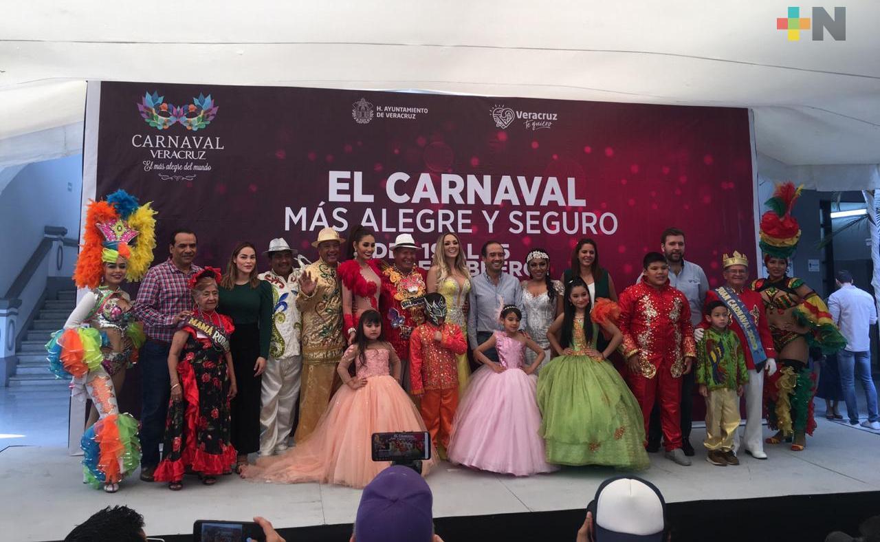 Presentan la Corte Real del Carnaval de Veracruz 2020