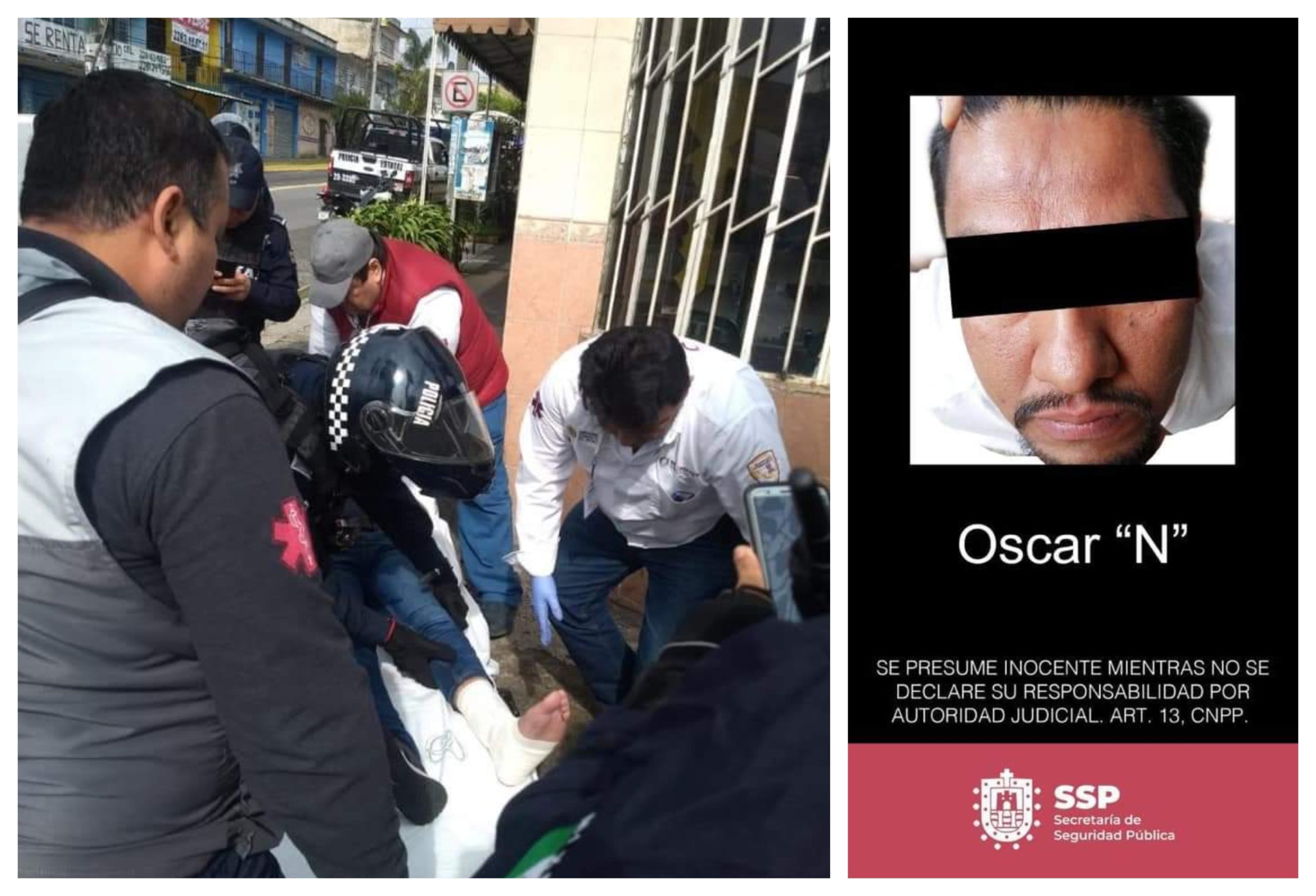 Interviene SSP y Policía Municipal a Óscar “N” por agresión con arma de fuego, en Xalapa