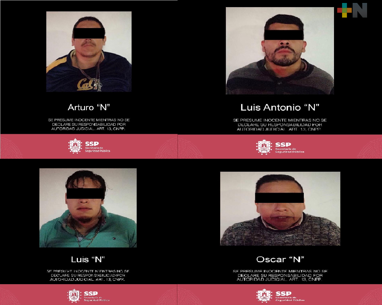 Detenidos cuatro sujetos por presunto narcomenudeo: SSP