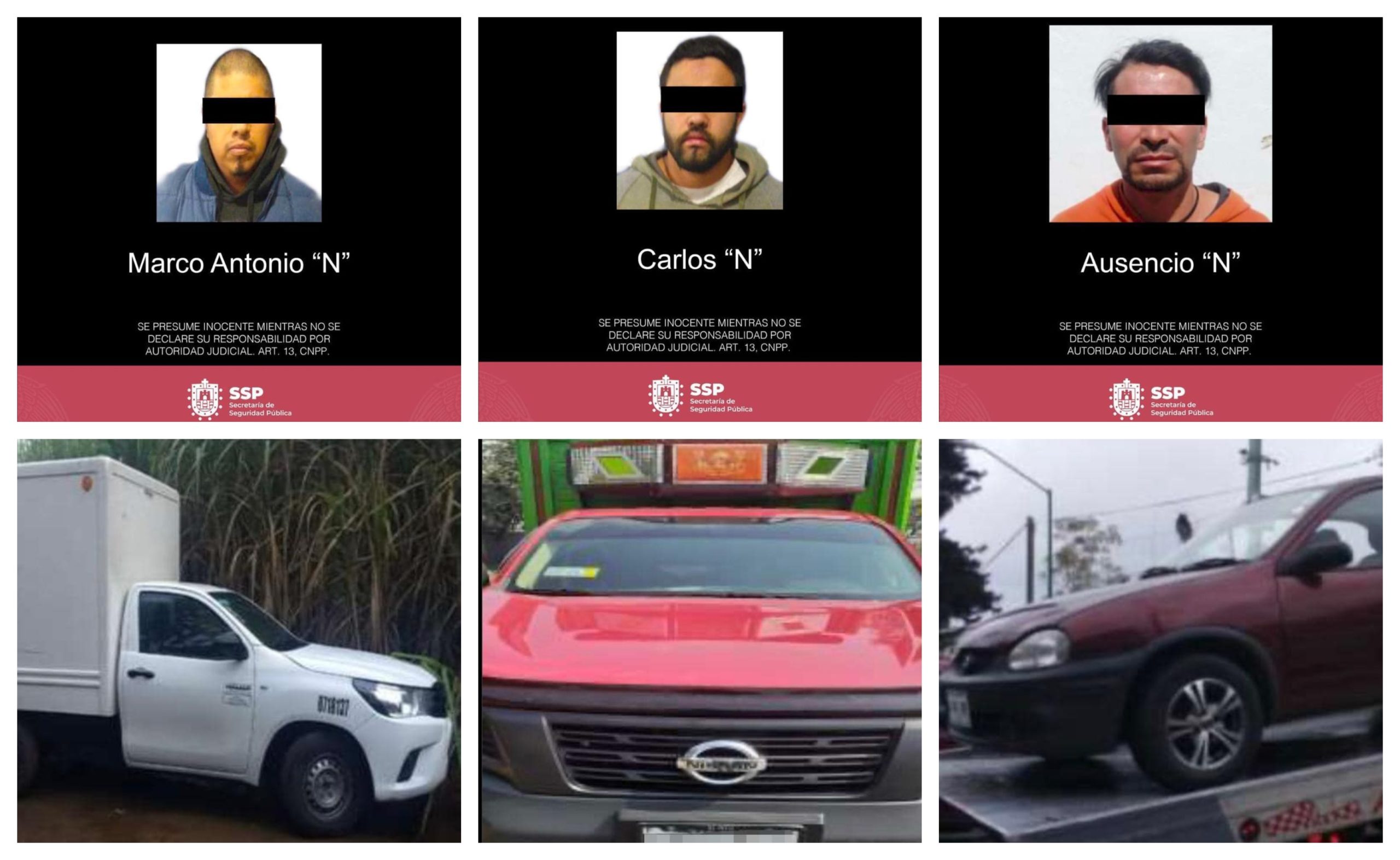 Recuperan 12 unidades con reporte de robo, en siete municipios.