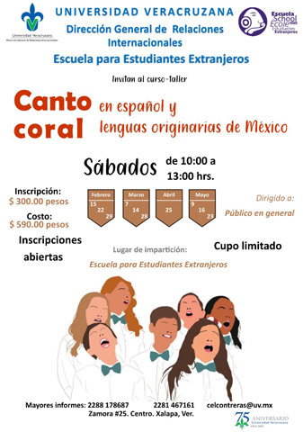 EEE invita a curso “Canto coral en español y lenguas originarias de México”