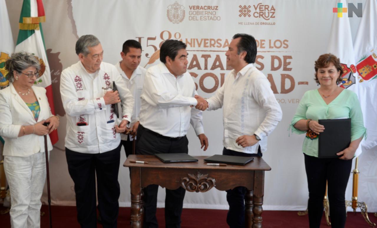 Barbosa llega a Soledad de Doblado para firmar acuerdo con Cuitláhuac