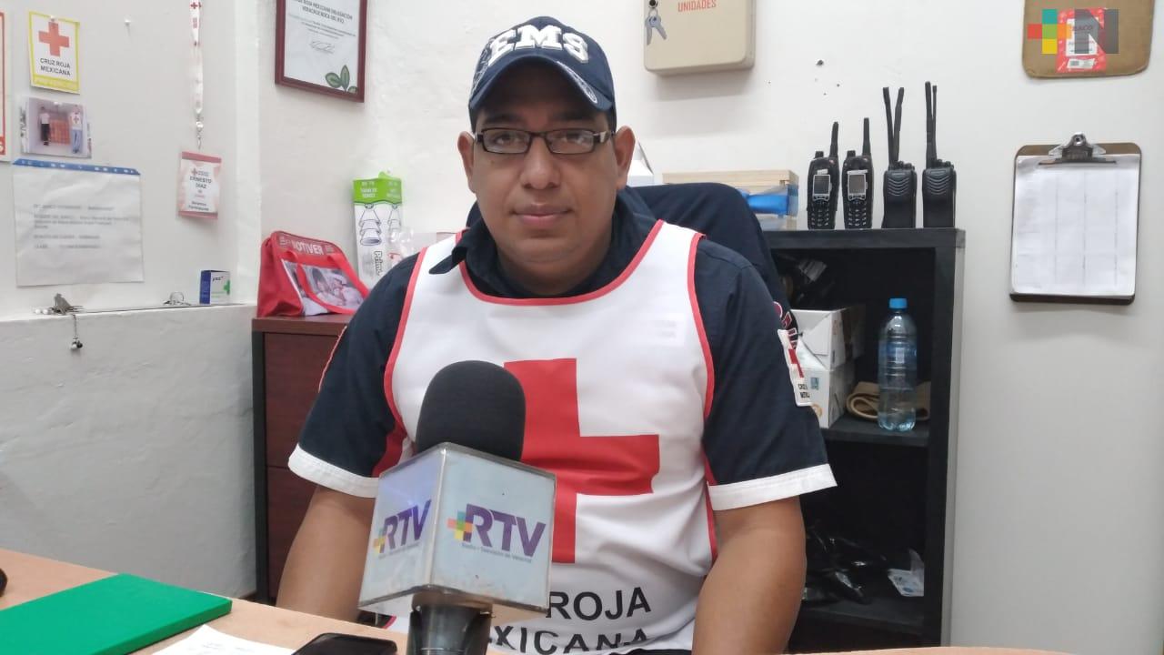 En fin de semana, Cruz Roja brindó más de cien servicios prehospitalarios