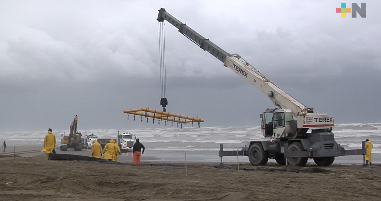 Tapete de concreto evitaría erosión de arena en el malecón de Coatzacoalcos