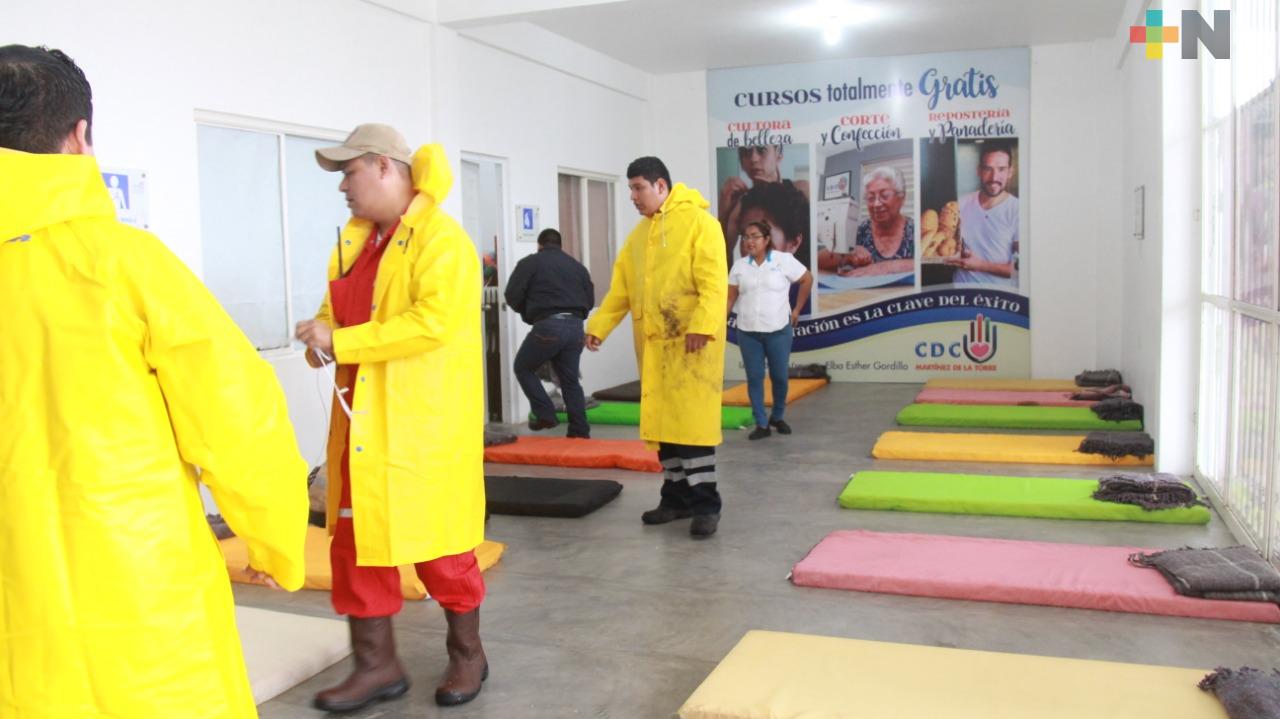 Activan refugios temporales en Martínez, se preve descenso de temperatura